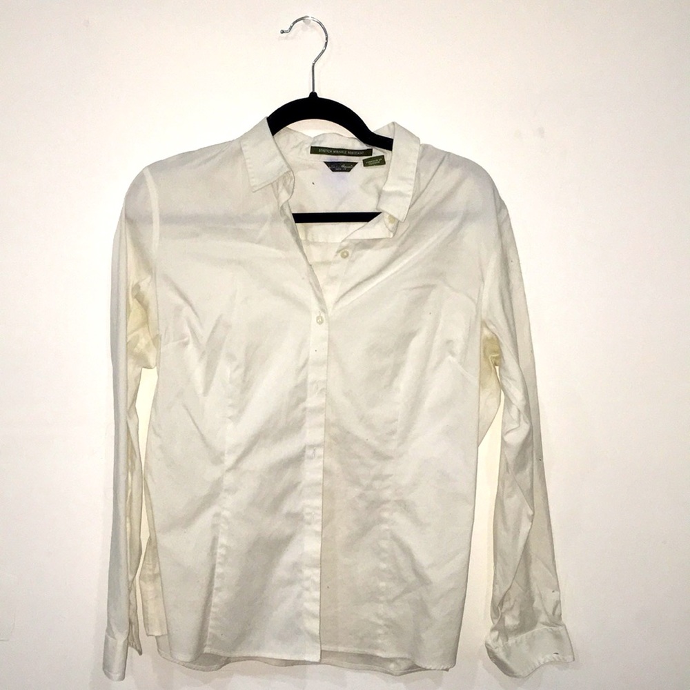“Eddie Bauer” White Collared Shirt (well worn)